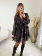 Robe noire à fleurs - Cassie
