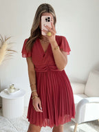 Robe plissée rose foncée - Louane