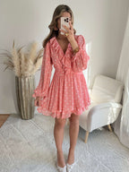 Robe bohème rose à pois - Louna