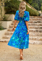 Élodie | Robe Midi Élégante à Fleurs Tendance Printanière