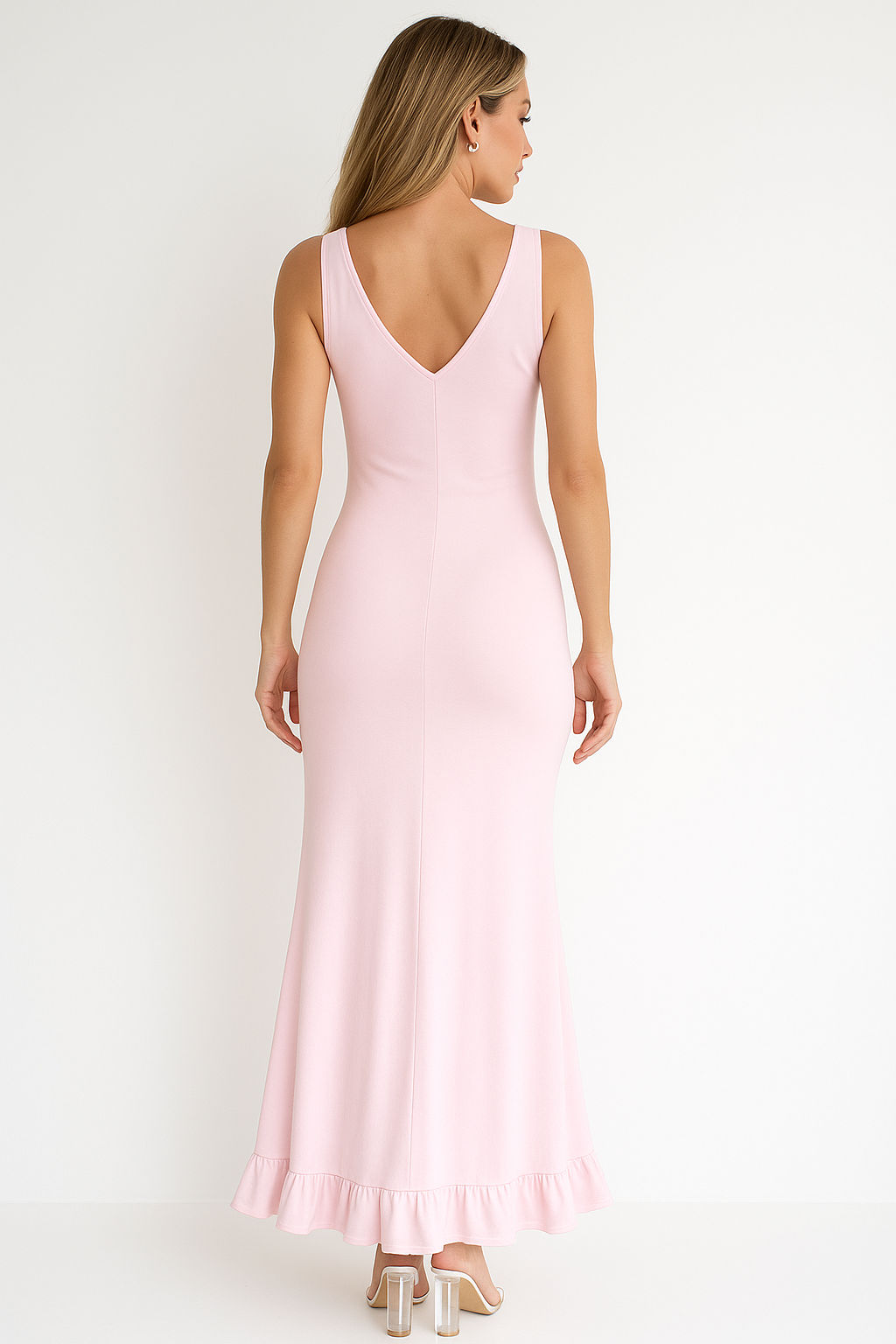 Élise | Robe Maxi de Mariage Décolleté Ruché Tendance Éclatant