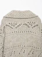 Cardigan En Maille Épaisse Pointelle