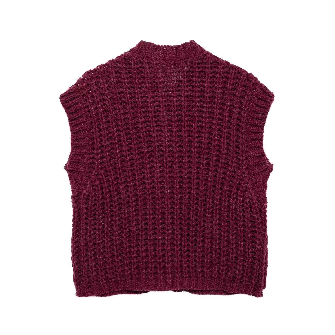 Gilet Maille Épaisse Boutonné