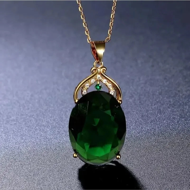 Sophisticated Crystal and Opal Pendant Necklace