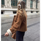 Veste Réversible Fausse Fourrure & Effet Suédine