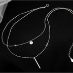 Sterling Silver Double Layer Necklace