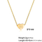 Romantic Heart Initial Choker Necklace