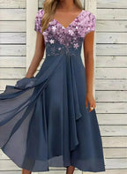 Camille - Robe Longue Florale Élégante Femme