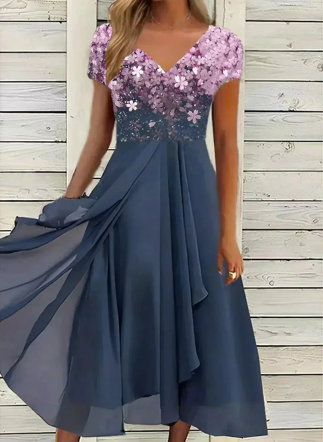 Camille - Robe Longue Florale Élégante Femme