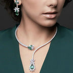 Vintage Emerald Flower Necklace