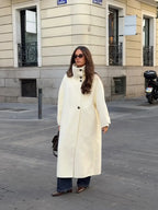 Manteau Long Femme à Col Montant