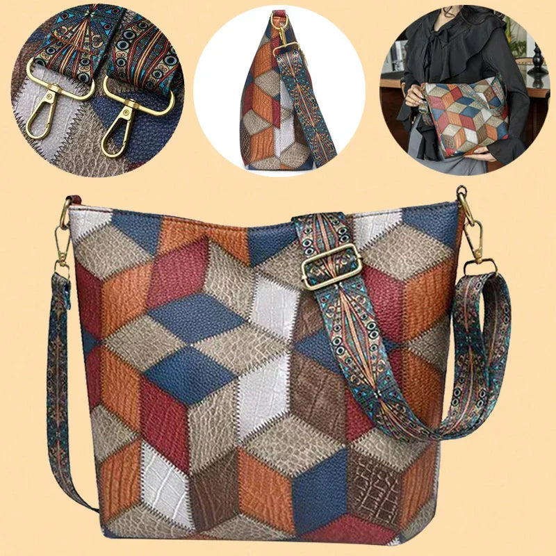 Marbella™ | Sac en cuir patchwork bohème