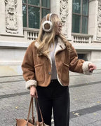 Veste Réversible Fausse Fourrure & Effet Suédine