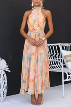 Camille | Robe Maxi Aquarelle Tendance Été Élégante
