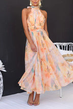 Camille | Robe Maxi Aquarelle Tendance Été Élégante