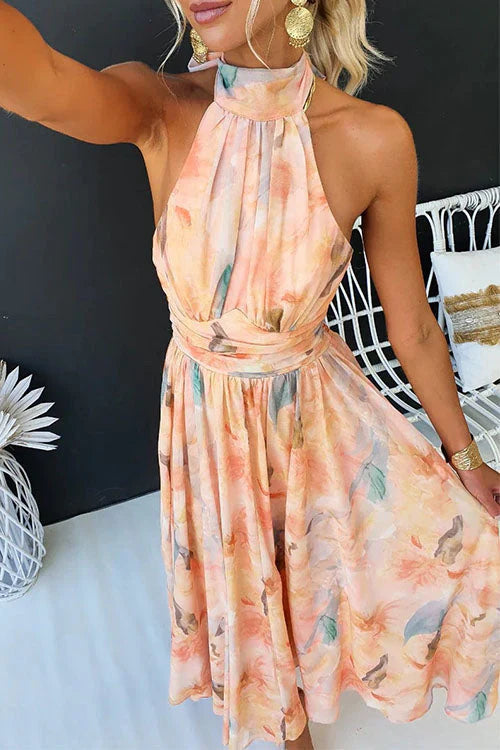 Camille | Robe Maxi Aquarelle Tendance Été Élégante