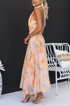 Camille | Robe Maxi Aquarelle Tendance Été Élégante