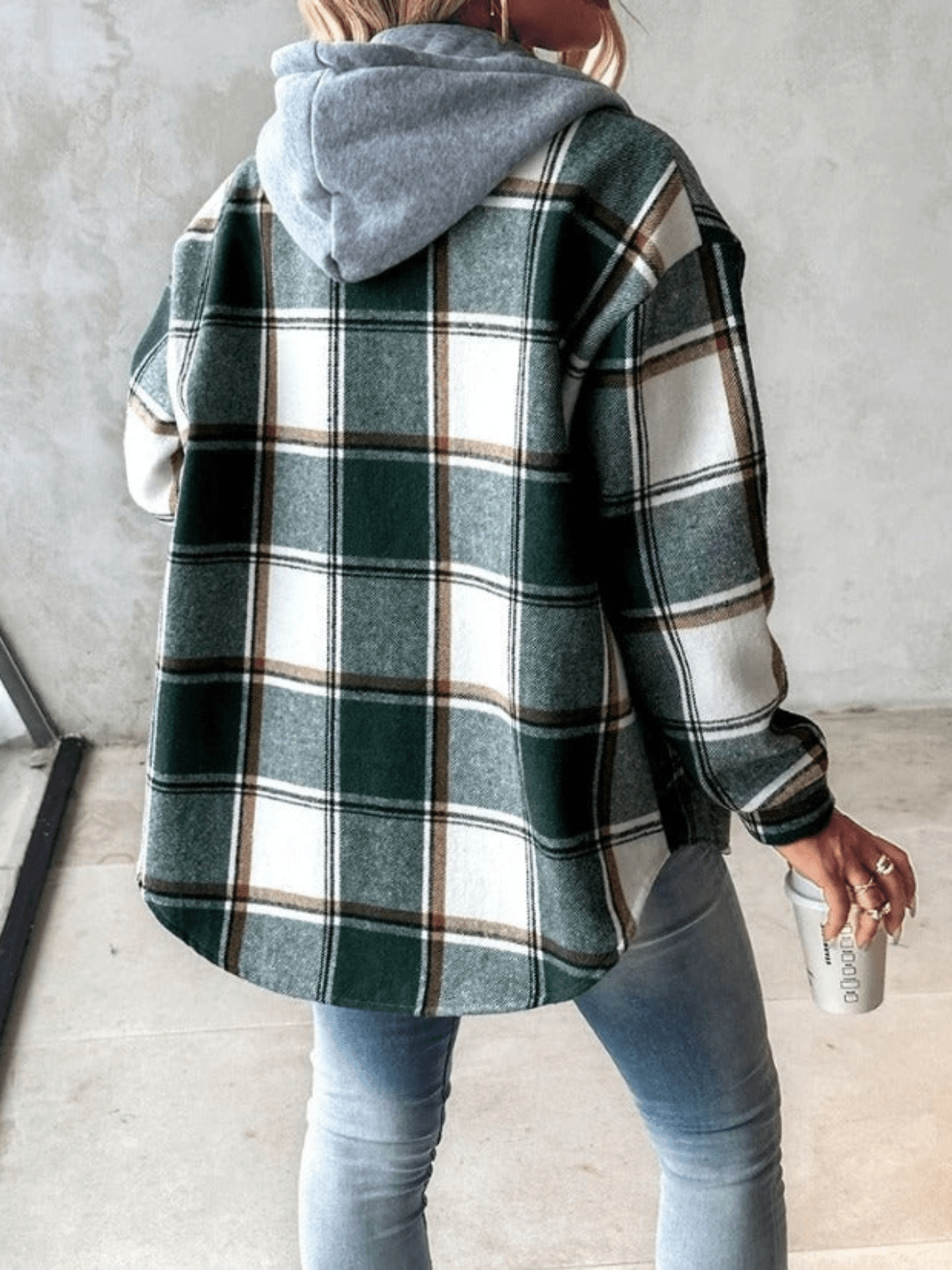Camille | Veste à Capuche Carreaux Tendance Printanier