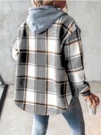 Camille | Veste à Capuche Carreaux Tendance Printanier