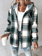 Camille | Veste à Capuche Carreaux Tendance Printanier