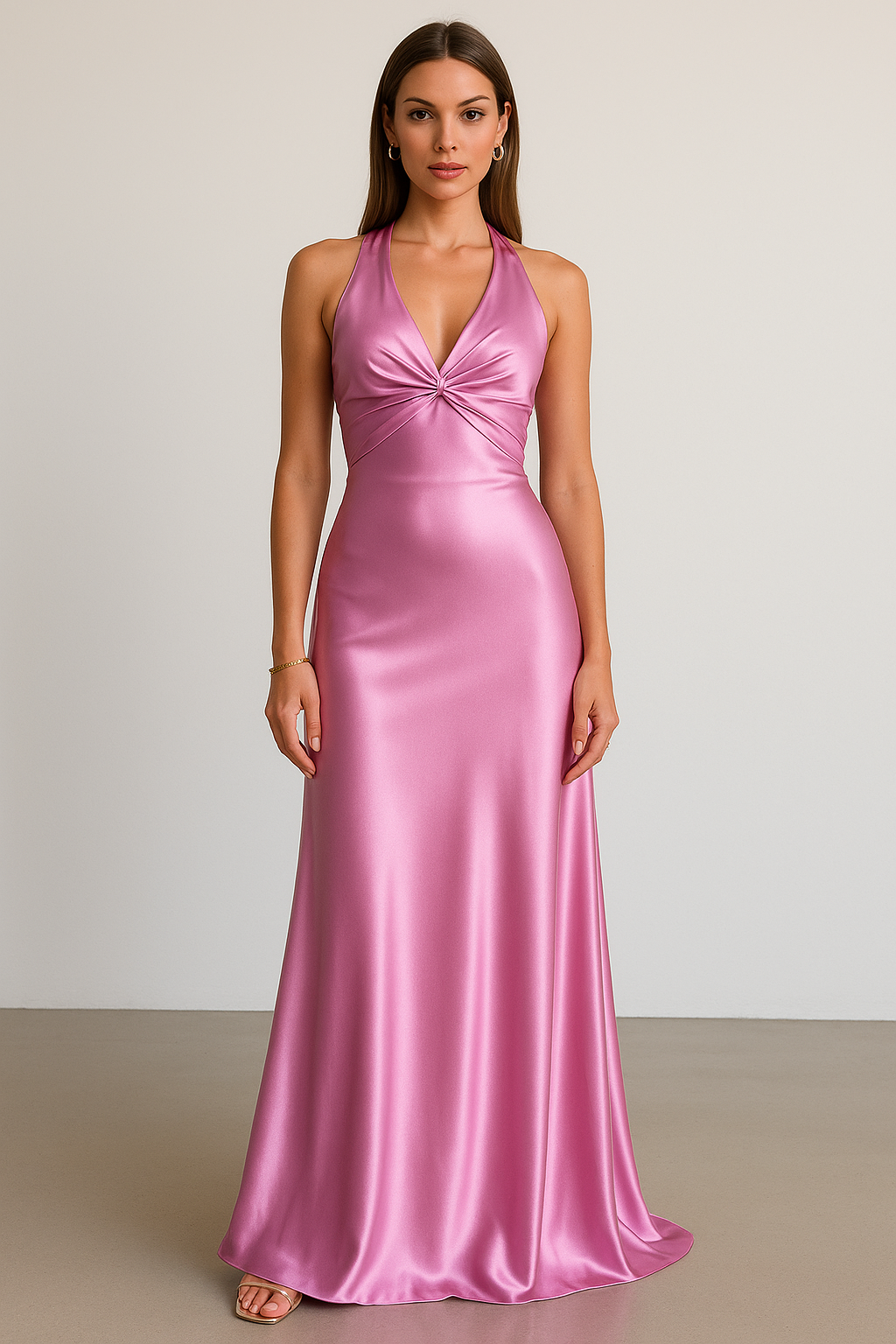 Emma | Robe Maxi Satin Dos Nu Tendance Élégant