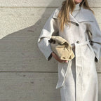 Manteau Long Femme Laine Ceinture Coat