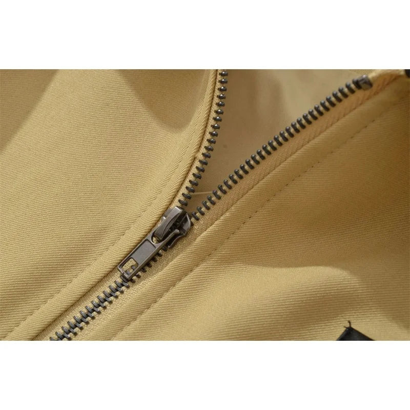 Veste Femme à Col Rabattu et Fermeture Zippée