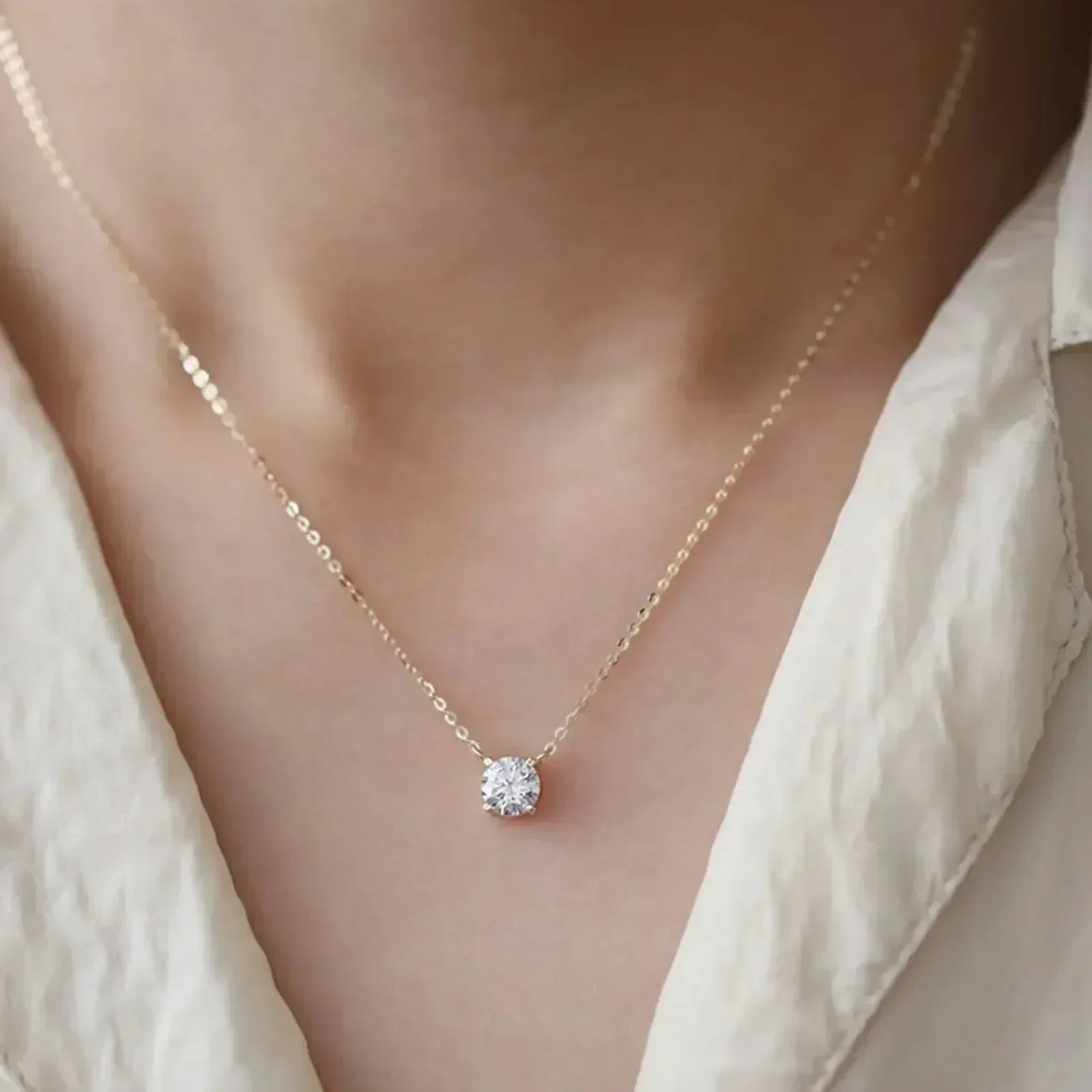 Gold-Plated Zircon Necklace
