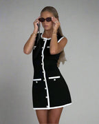 Diana | Robe Mini Vintage Tricot Tendance Printanier