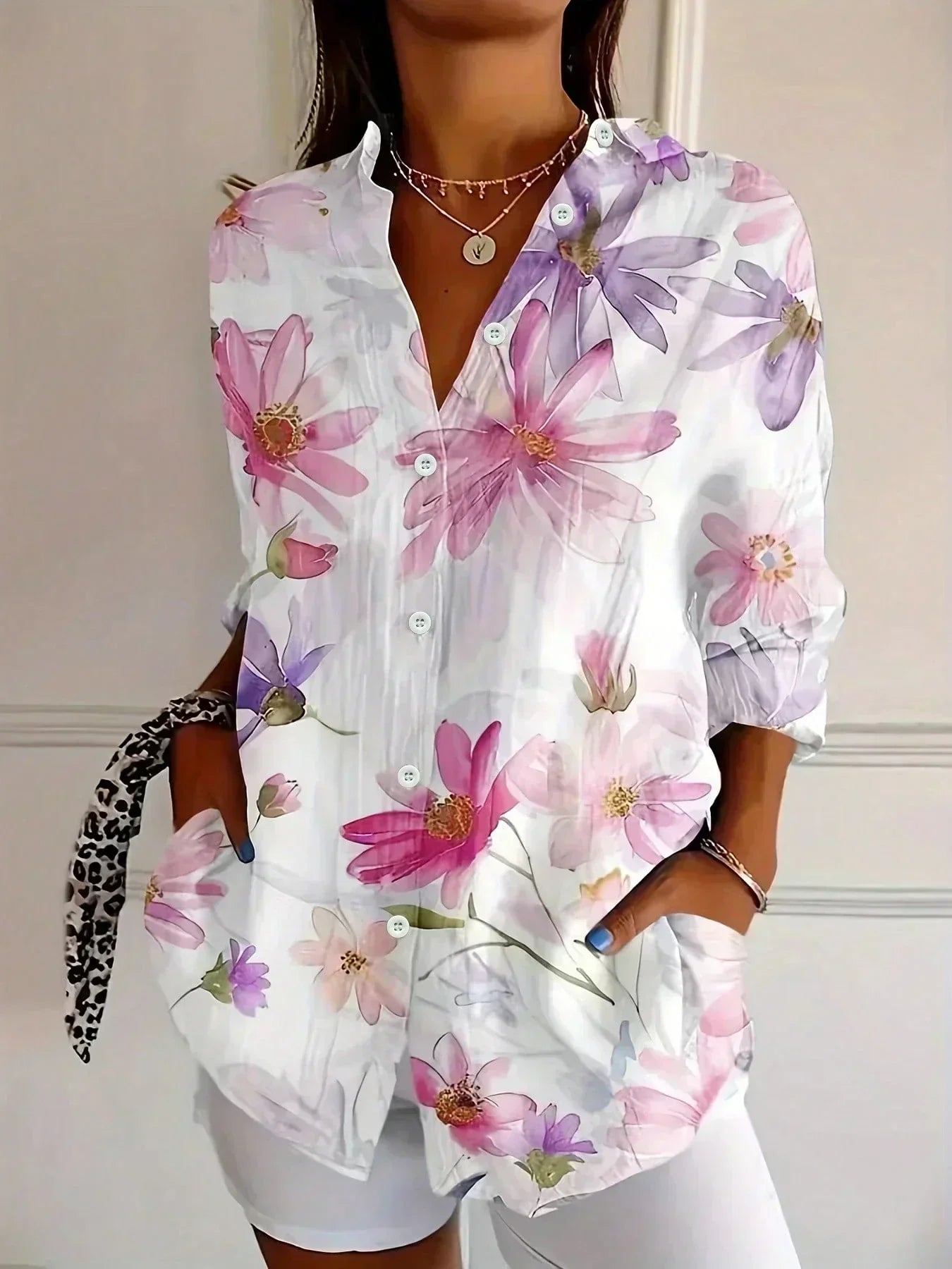 BLOUSE IMPRIMÉE POUR FEMMES