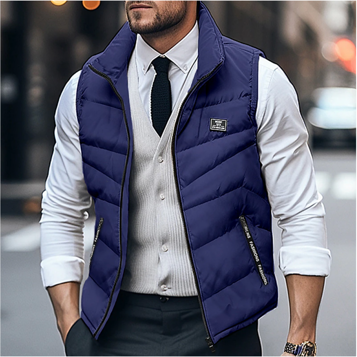 Louis - Gilet homme matelassé léger – Bleu marine