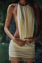 Élodie | Robe Mini Plissée Dos Nu Tendance Éclatante