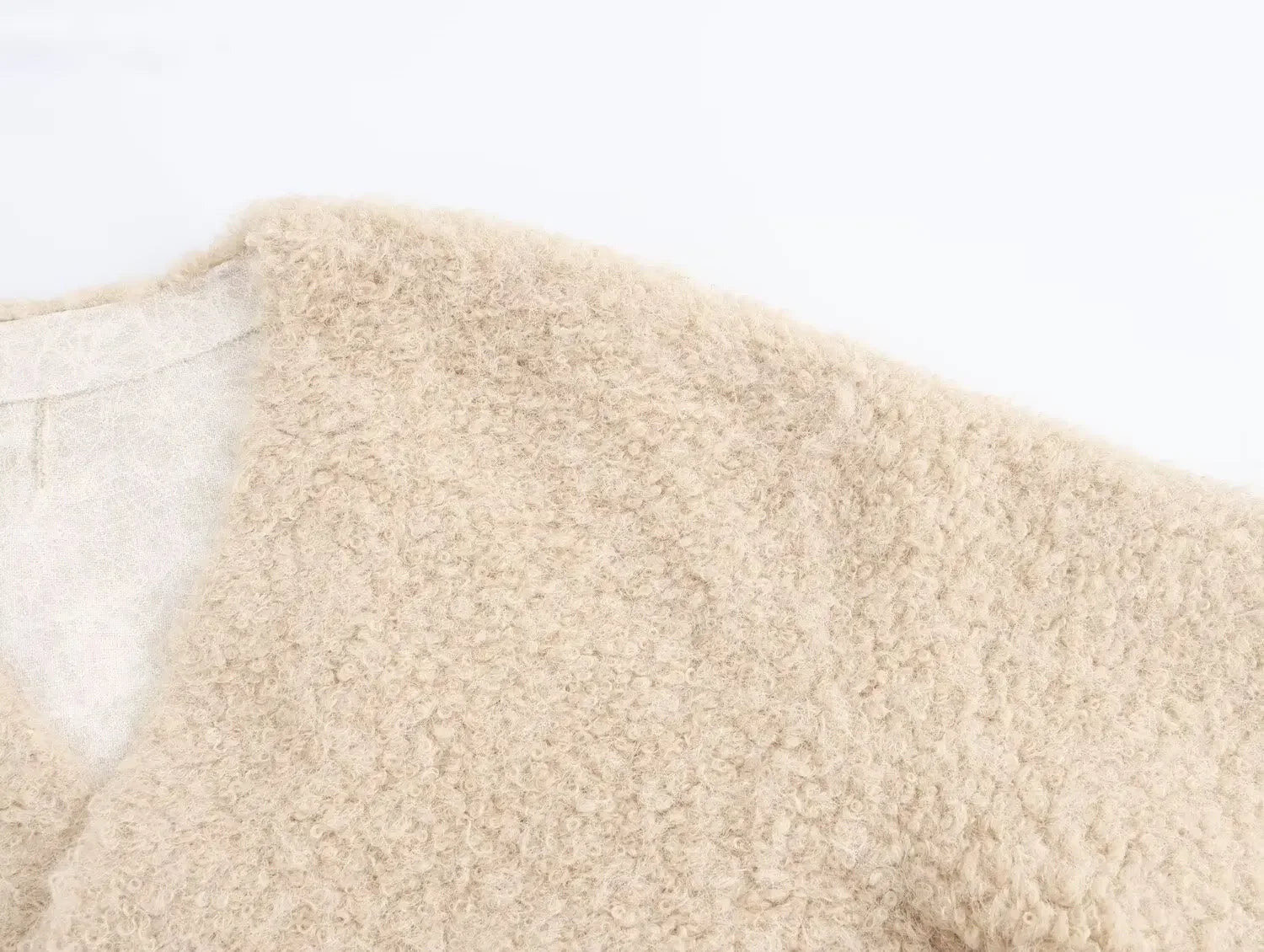 Manteau Une-Pièce Femme à Col V et Lacets