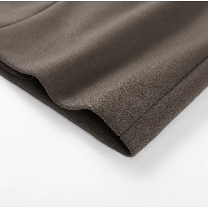 Manteau Long Femme Élégant à Col Montant