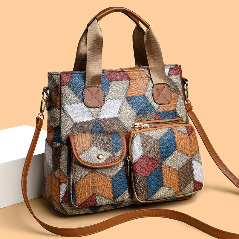 Marbella™ | Sac en cuir patchwork bohème
