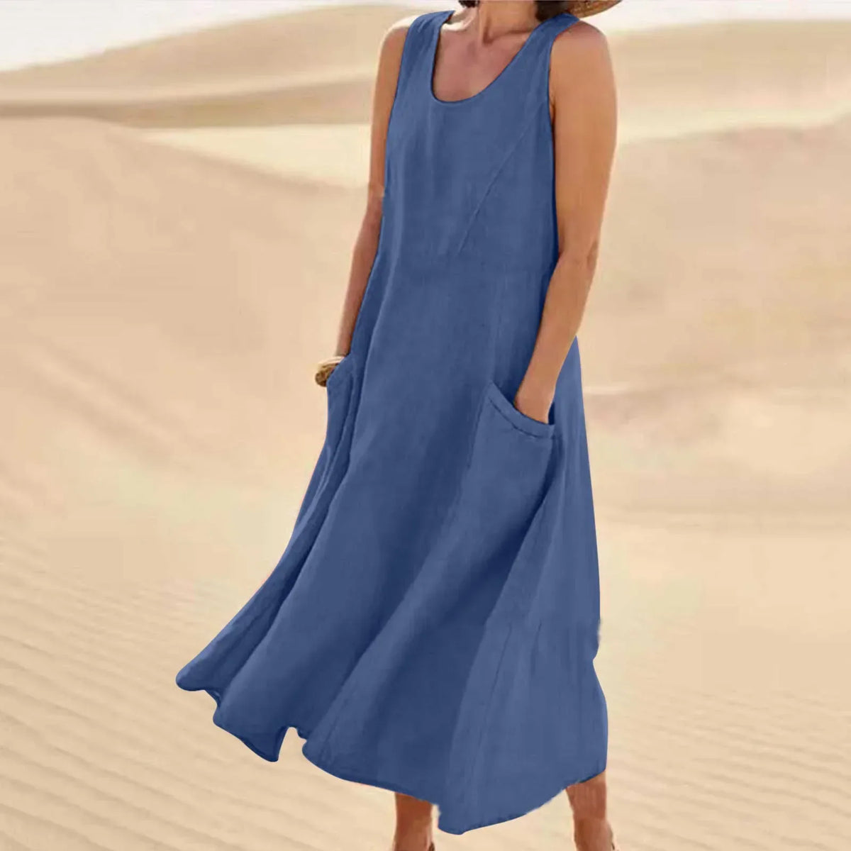 Agathe - Robe Lin Sans Manches Longue Femme