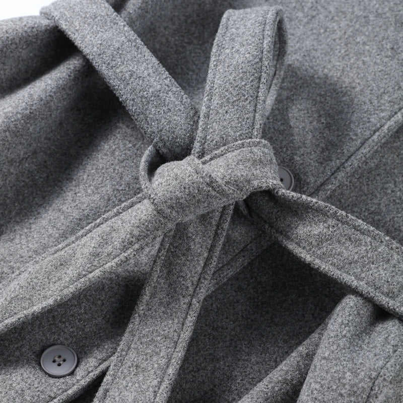 Manteau Long Femme Laine Ceinture Coat