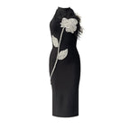 Camille | Robe Midi Sans Dos Plumes Tendance Élégant