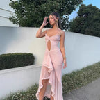 Chloé | Robe Maxi Froncée Détail Asymétrique Tendance Éclatante