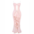 Chloé | Robe Maxi Froncée Détail Asymétrique Tendance Éclatante