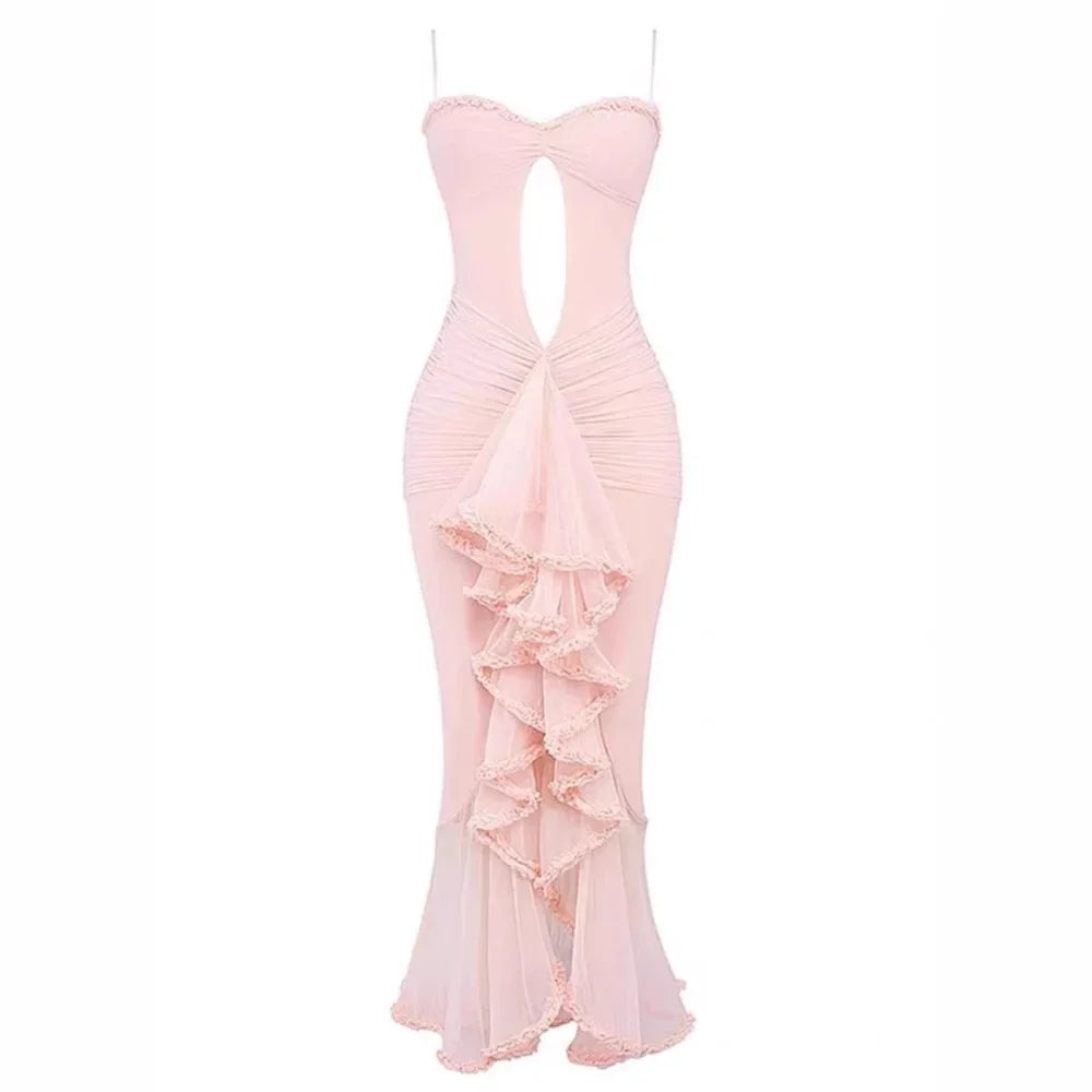 Chloé | Robe Maxi Froncée Détail Asymétrique Tendance Éclatante