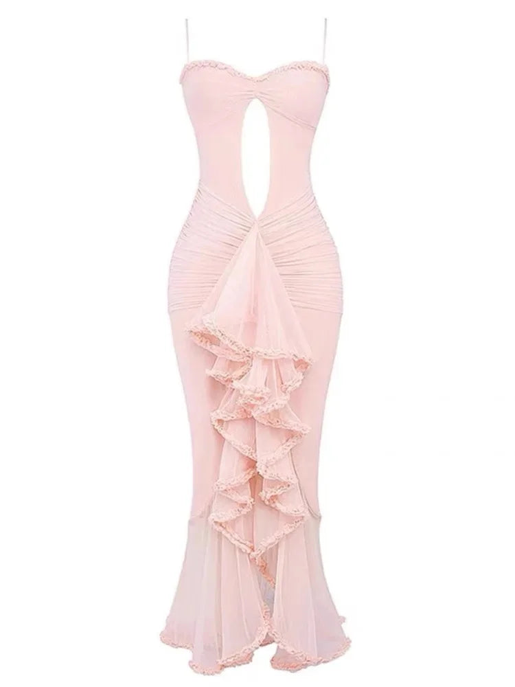 Chloé | Robe Maxi Froncée Détail Asymétrique Tendance Éclatante