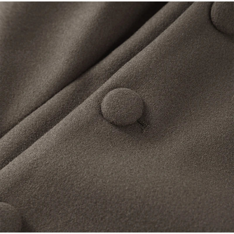 Manteau Long Femme Élégant à Col Montant