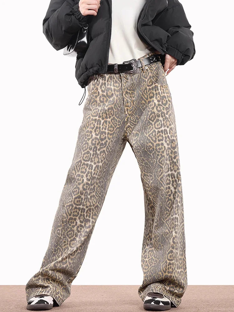 Jean Vintage Imprimé Léopard Tendance Printemps