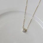 Collier en argent sterling plaqué or avec zircon