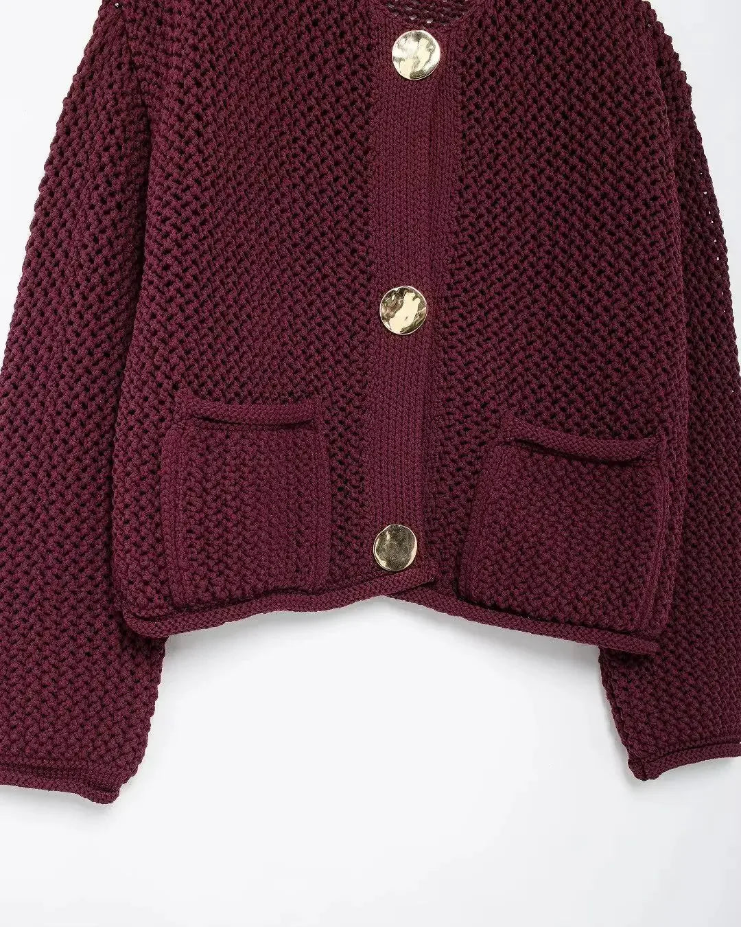 Cardigan En Maille Boutonné Avec Poches