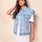 Emma | Gilet en Jean Oversized Tendance Effortless