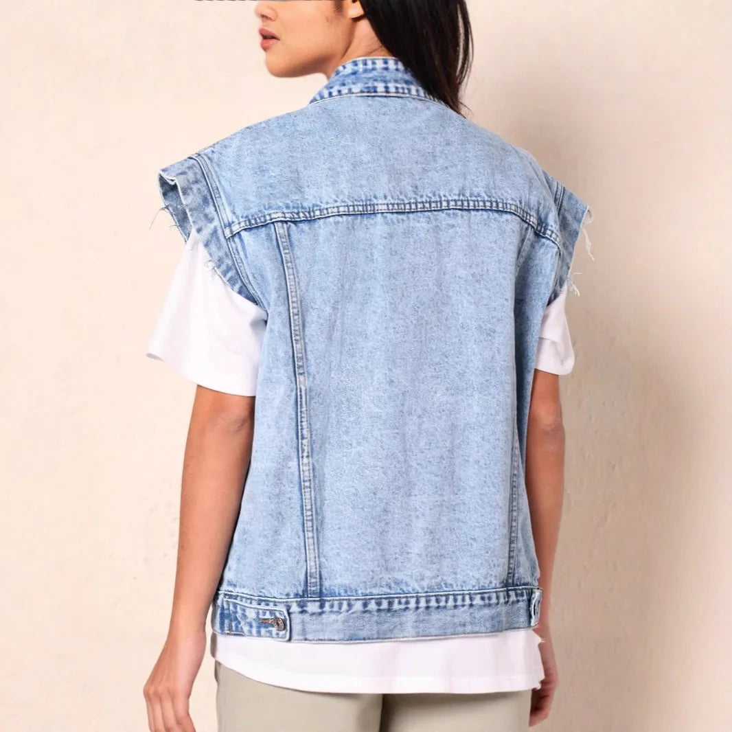 Emma | Gilet en Jean Oversized Tendance Effortless