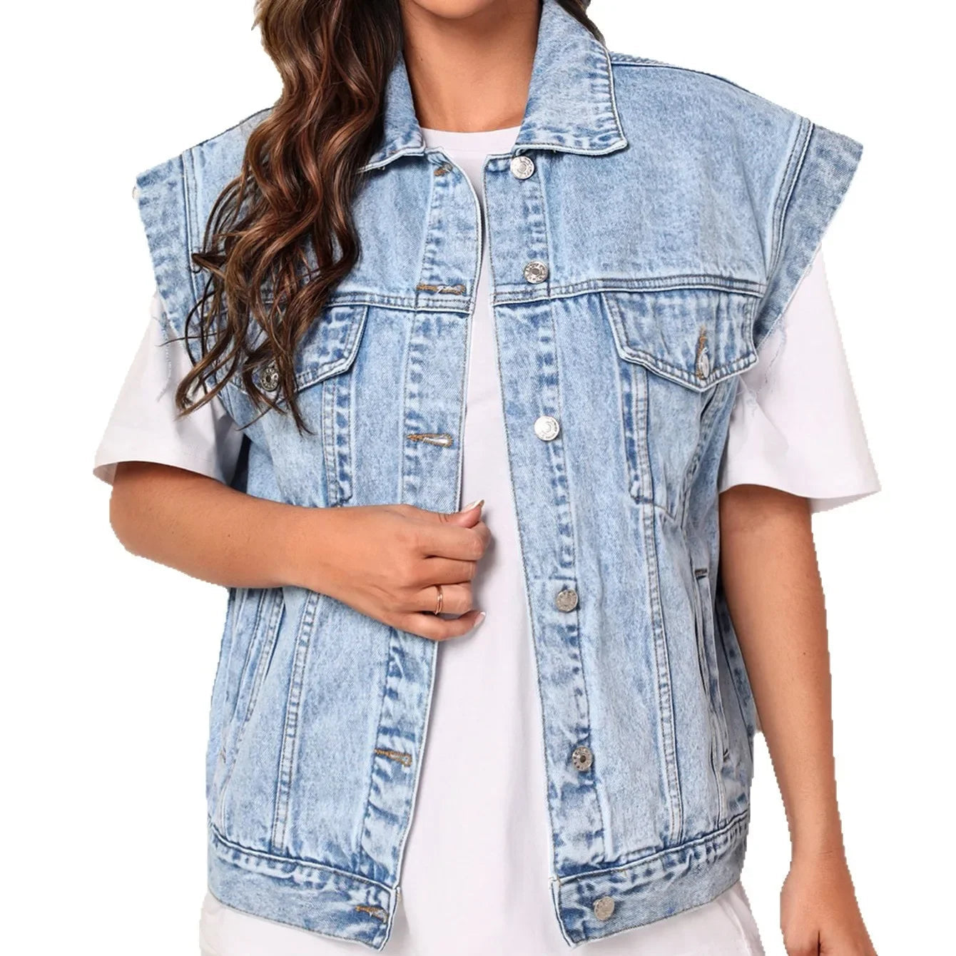 Emma | Gilet en Jean Oversized Tendance Effortless