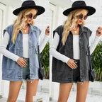 Claire | Gilet en Denim Minimaliste Décontracté Élégant